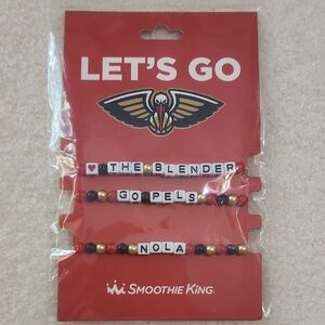 Smoothie King Pelicans Basketball Beaded Bracelets Set